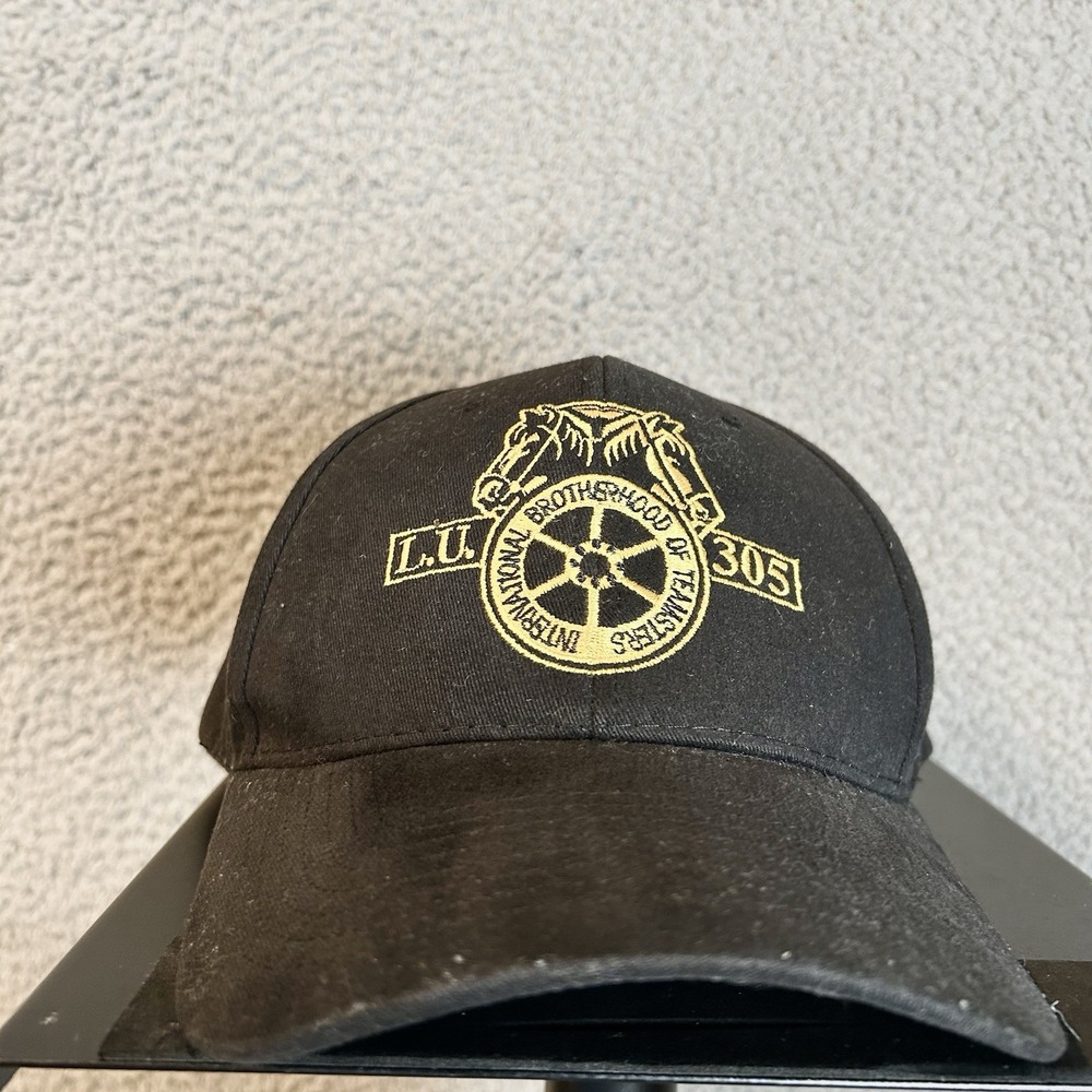 Vintage Teamsters Local 305 Snapback Hat USA Union Cap Black Yellow Made In USA